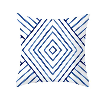 Kreatívne Vody Modrá Geometrické Vankúš Abstraktnej Maľbe Polyester Obliečka Na Vankúš Nordic Jednoduché Biele Gauči Dekoračné Vankúše,