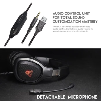 Kvalita FANTECH MH85 Hra Headset Akustické Slúchadlá 2M USB Ľahké Slúchadlá 3,5 mm TRRS Jack Slúchadlá pre PS4/5 Switc