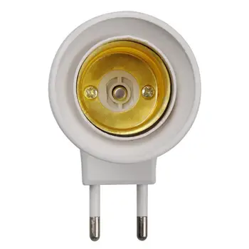 Lampa Base E27 LED Svetlo, Male Zásuvka EÚ Typ Zástrčky Adaptéra Converter pre Žiarovka Držiak s ON/OFF Tlačidlo