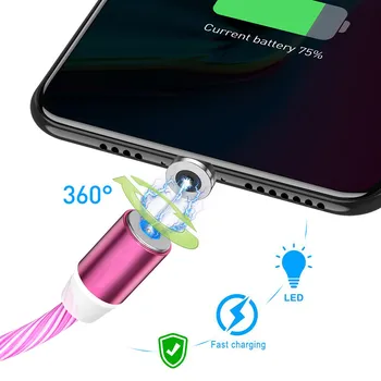 LED Magnetické Kábel USB Micro/Typ C Kábel Rýchle nabíjanie kábel na iPhone LG K40S K50S K4 K7 K8 K10 K20 G3 G4 G5 G6 PLUS G7 G8 Thiq