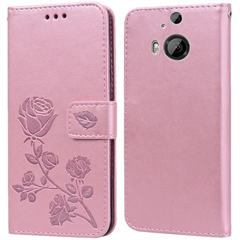 Luxusné Kožené Flip Book obal pre HTC One v, 2 Mini M8 Mini M8S Ruže Kvet Peňaženku Stáť Prípade Kryt Telefónu Taška coque