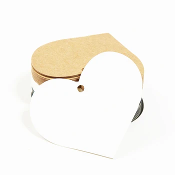 Láska Srdce Kraft Papier Dekorácie Karty Heart-Shape Prázdne Značky Pre Dar Swing Tag Pre Darčekové Balenie Želanie Karty Pre Šperky Značky