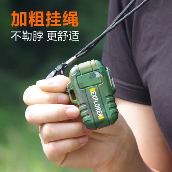 Mini Vonkajšie Nepremokavé a Windproof USB Zapaľovač Nabíjateľná Plazma dvojoblúk Ľahšie Prenosné Camping Športové Gadget