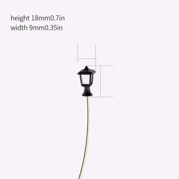 Miniatúrne Svetelný Lamppost 3V LED Teplá Diorama Vonkajšie Námestie Svetlo Model Záhrada Lampa DIY Technológie Scény Súpravy 6pcs/veľa
