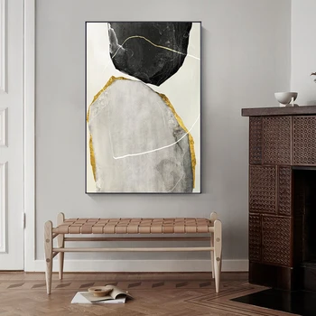 Minimalistický Mramoru Vytlačí Plátno na Maľovanie na Stenu Umenie Čiernej a Bielej Kamenný Obrázok Nordic Plátno Plagát Maľby Nástenné Dekorácie