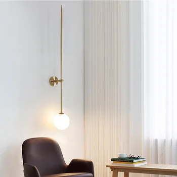 Moderné Nástenné Svietidlá Sklenenú Guľu Led Nordic Vnútorné Osvetlenie Fixturte Obývacia Jedáleň, Spálňa Posteli Dekor Sconces Creative Line Lampa