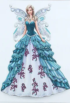 Modré Šaty Krídlo Dievča 5D Špeciálne Tvarované Diamond Maľovanie Výšivky, Výšivky Drahokamu Crystal Kríž Plavidlá Steh Auta urob si sám