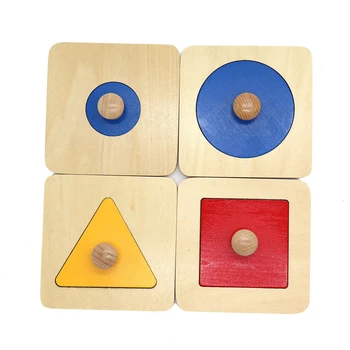 Montessori Skladačka Hračky Dieťa V Ranom Detstve Učebných Pomôcok Geometrie Panel Drevený Tvar Rukoväte Rada Puzzle, Hračky Pre Deti,