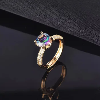 Móda Sľub Snubné Prstene Vložkou Oslnivé Farebné Zirconia Luxusne Jemné Šperky Rôznych Štýlov, Ktoré Sú K Dispozícii Pre Ženy Zapojenie