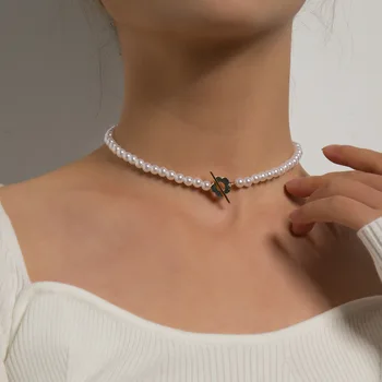 Módne Luxusné Black Crystal Sklenených Perličiek Reťazca Choker Náhrdelník pre Ženy Kvet Lariat Zámok Collares Náhrdelník Šperky Strany Čaro