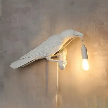 Nordic taliansky Šťastie Vták Nástenné Svietidlo Moderného Kreatívneho Živice Vrana Tabuľka Svetlo pre Obývacia Izba, Spálňa Svetlo Sconce Home Art Decor