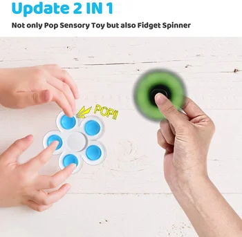 Nové Plus Fidget Spinner s Jednoduchým Dimple Fidget Špirály pre Dospelých, Deti-Jednoduché Dimple Fidget Popper pre odbúranie Stresu