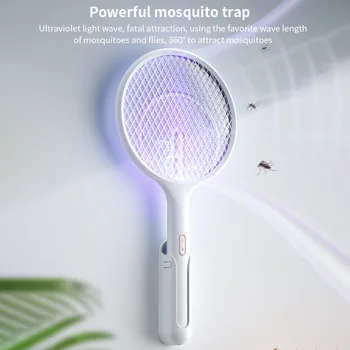 Nový Vreckový Komár Plácačka Vrah Raketa USB Nabíjateľné Anti Repelent proti komárom Pasce Zapper Elektrické Hmyzu Lietať Chybu Plácačka
