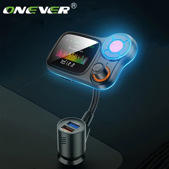 Onever USB Nabíjačka do Auta FM Vysielač do Auta HandsFree HD Farebný Displej MP3 Prehrávač, Rýchle Nabitie 3.0 Bezdrôtový Aux Audio MP3 Prehrávač