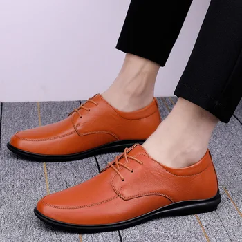 Originálne Kožené Mužov Topánky Bežné Luxusné Značky 2020 Taliansky Pánske Mokasíny Moccasins Priedušná Lodné Topánky Zapatos Hombre