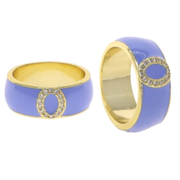 Osobnosti inicializujete vlastný krúžky 26 Abecedy sady prst prsteň ženy, zlatá farba ženy módne fialové DIY Písmeno A-Z kapely svadobné šperky