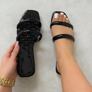 Papuče ženy 2021 lete nové dámske topánky s plochým dnom papuče ženy nosiť sandále a papuče vnútri a vonku