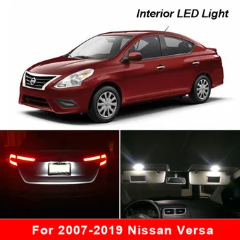 Pre 2007-2019 Nissan Versa Biele auto príslušenstvo Canbus bez Chýb Interiérové LED Svetla Kit Mapa Čítanie Dome špz Lampa