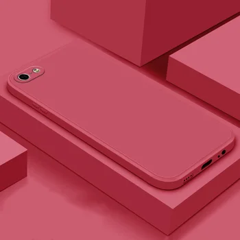 Pre iPhone 5 5s se Soft TPU Silikónové Ochranné Námestie Telefón Puzdro Jednoduché Purea Farby Zadný Kryt Fundas Coque