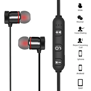 Prenosné Weat Dôkaz M9 Magnetické WirelessHands Zadarmo Slúchadlá Stereo In-Ear Slúchadlá Slúchadlá S Mikrofónom Bluetooth-kompatibilné
