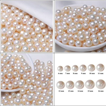 Pôvodné ceny AAA, biela kolo pearl 2,5 mm -10.5 mm 1pcs pol navŕtaného otvoru/č diera prírodné sladkovodné perarl