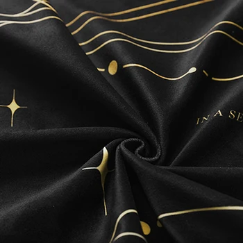 Retro Európskej Luxusné Obrus Black Velvet Vytlačené Obrus Domov Hotel Luxusné Písacie Stoly, Dekor Handričkou Čierna Zlatá Tlač