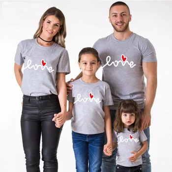 Rodina Zodpovedajúce Oblečenie Otec, Matka Chlapca a Mňa šaty, Bavlna Príležitostné Tlače Krátky Rukáv Rodiny Vzhľad 2021 Letné T-shirt