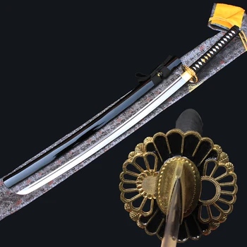 Ručné Dlho Japonský Samuraj meč Katana Vzor ocele Bojový nôž Bojovník nôž Môže kosiť ostré All-in-one výroby Nôž