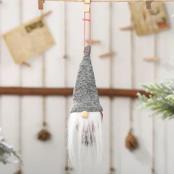 Sada 6 Ručné švédsky Tomte - Christmas Elf Gnome Škandinávskych Santa Gnome Plyšový Vianočný Stromček Visí Ozdoby na LXAC