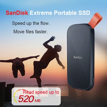 SanDisk-disco duro externo SSD E30, 1 TB, 480GB, 520M/S, USB 3,2, HD, 2TB, para ordenador portátil Typ-c