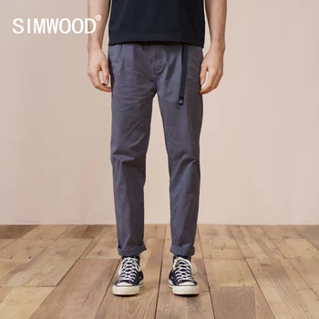 SIMWOOD 2021 Jar Nové Voľné Zúžený Členok-dĺžka Nohavice Mužov Bežné Hip Hop Streetwear Plus Veľkosť Nohavice Kvalitné Oblečenie