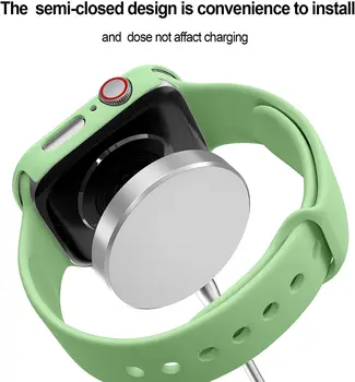Sklo+Puzdro+Pútko Pre Apple Hodinky kapela 44 mm 40 mm 38 mm 42mm 40 44 mm Silikónové smartwatch watchband náramok iWatch 3 4 5 6 se band