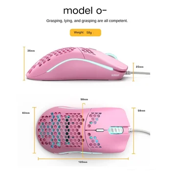 Slávne Model O / O - Odin Herné obmedzené Ružový e-závodná hra drôtová myš pre CF LOL