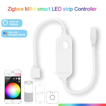 Smart Zigbee RGBW LED Pásy, RGB Controller Pásy Radič 5-24V APLIKÁCIE Hlasové Ovládanie Práce s Alexa Echo Plus SmartThings