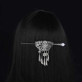 Staré Čínske ženské Strapec Vlasy Pin Stick List Klip Spona Náušnice Nastaviť