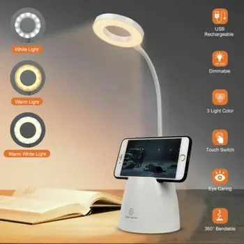 Stolná Lampa USB 8W Dotykový Spínač Lampa Stolná Lampa Ochrana Očí Vzdelávania Nočné Svetlo Nabíjania Stmievanie Vzdelávania Držiak na Pero Lampa