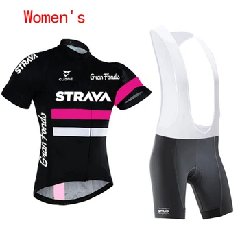 STRAVA 2021 Ženy Cyklistické Dresy Nastaviť Lete Anti-UV Požičovňa Bicyklov Oblečenie MTB Vonkajšie Sportwear Ženy' Cyklistické Nastaviť Oblek Dámy