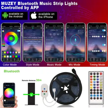 Synchronizácia hudby Vlkovcový LED Pásy Svetla Bluetooth Radič 12V Rgb 5050 Pásky 12V noc lampa Kapela Svetelná Vianočná Výzdoba pre izba