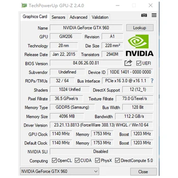 SZMZ grafická Karta GTX 960 4 GB GPU 128Bit GDDR5 Grafickej Karty Pre VGA nVIDIA Geforce Originálne Nové GTX960 Grafické Karty GPU Dvi hra