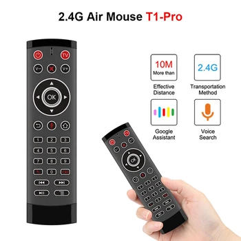 T1 Pro Hlas, Diaľkové Ovládanie 2.4 G Air Bezdrôtové Myši Ovládanie Hlasom Gyro, IR Diaľkové ovládanie s 2 IR-Vzdelávanie pre Android Tv Box