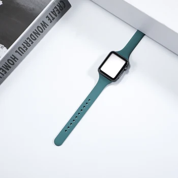Tenký popruh pre Apple hodinky 6 kapela 44 mm 40 mm 38 mm 42mm mäkké Športové Silikónové pás correa wrsit náramok pre iWatch serie 5 4 3 se
