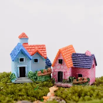 Umelá Mini Miniatúrne Živice Dom Remesiel Ornament, pre Domáce Dekorácie Malý Dom Model DIY Roztomilý Mini Živice Dom Miniatúrne