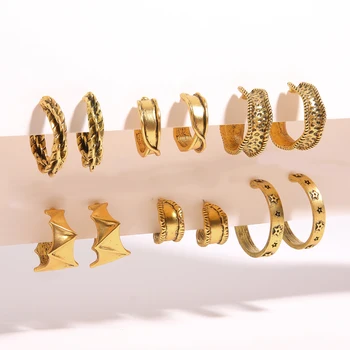 UMKA Zlaté Kovové Náušnice Pre Ženy Vintage Geometrické Kruhu Visieť Náušnice 2021 Trend Šperky Náušnice