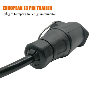 USA Európskej Trailer Svetlo Converter 7 Spôsobom Ploché Zásuvky (US Vozidiel) na 13-Pin Round Plug (EÚ Trailer)