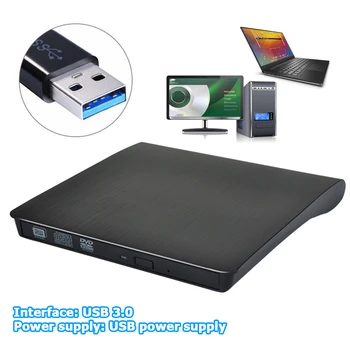 USB 3.0 Prenosné Optické Jednotky Ultra Slim CD, DVD ROM, Externý CD Disk Spisovateľ DVD ROM Portatil Lektora DVD Externo