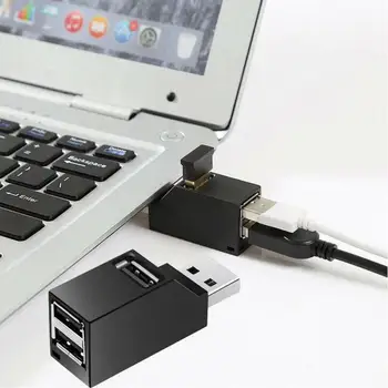 USB Rozbočovač USB 3.0 Splitter Box 3 Port Mini Ultra-tenké Vysoká Rýchlosť, Nízka Spotreba Energie (Hot Swap), Pre Stolové Počítače Notebooky