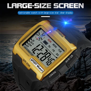 Veľký Displej Hodinky Pre Mužov Nepremokavé Multifunkčné Športové Muž Digitálne náramkové hodinky Nové LED Luninous Silikónové Popruh Hodiny 2021