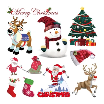 Vianočné Samolepky Nastaviť Žehlička Na Nášivka Parches Pre Deti, Oblečenie Pre Prenos Tepla Škvrny Na Úrovni Vianočné Ponožky Parches