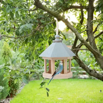 Visí Vtáčie Krmítko Bird House Tvarované Záhrada, Vonkajšie Birdhouse Drevené Papagáje Dom Záhrada Hniezdo THJ99