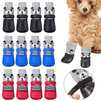 Vody-Dôkaz Pes Topánky Anti-Slip Grip Ponožky Pre Malé Psy Šteňa Drevené Podlahy Pet Odchádzajúce Suppliesdogs Príslušenstvo Pre Psa